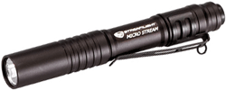 WHITE LED BLACK W/POCKET CLIPSTREAMLIGHT MICROSTREAM LIGHT - American Ordnance