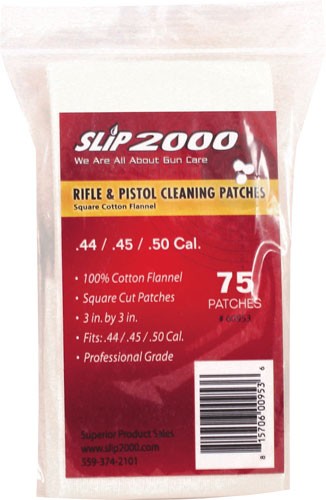 SQUARE .44/.45/.50 CAL 75-PACKSLIP 2000 CLEANING PATCHES 3" - American Ordnance