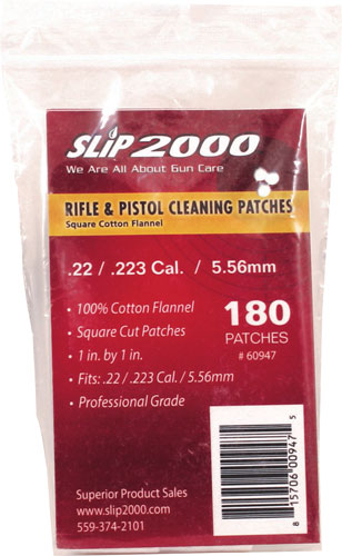 SQUARE .22 CALIBER 180-PACKSLIP 2000 CLEANING PATCHES 1" - American Ordnance