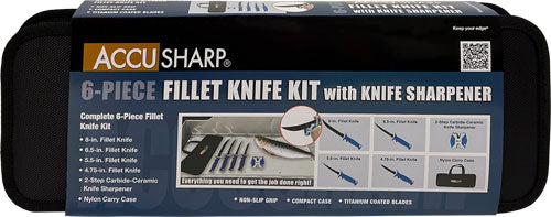 KIT W/SHARPENER & ZIP CASEACCUSHARP 6-PIECE FILLET KNIFE - American Ordnance