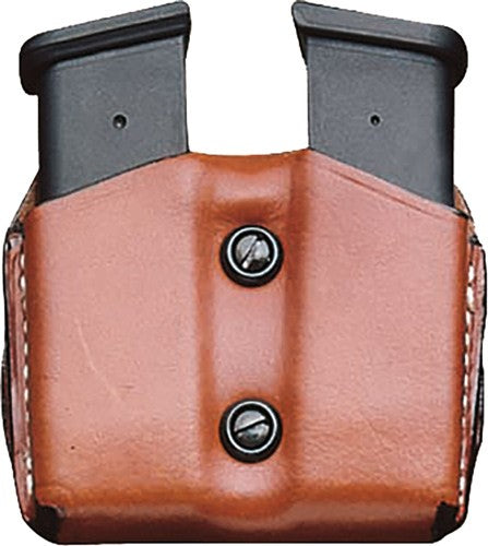 LEATHER SINGLE STACK 10/45 TANDESANTIS DOUBLE MAG POUCH OWB - American Ordnance