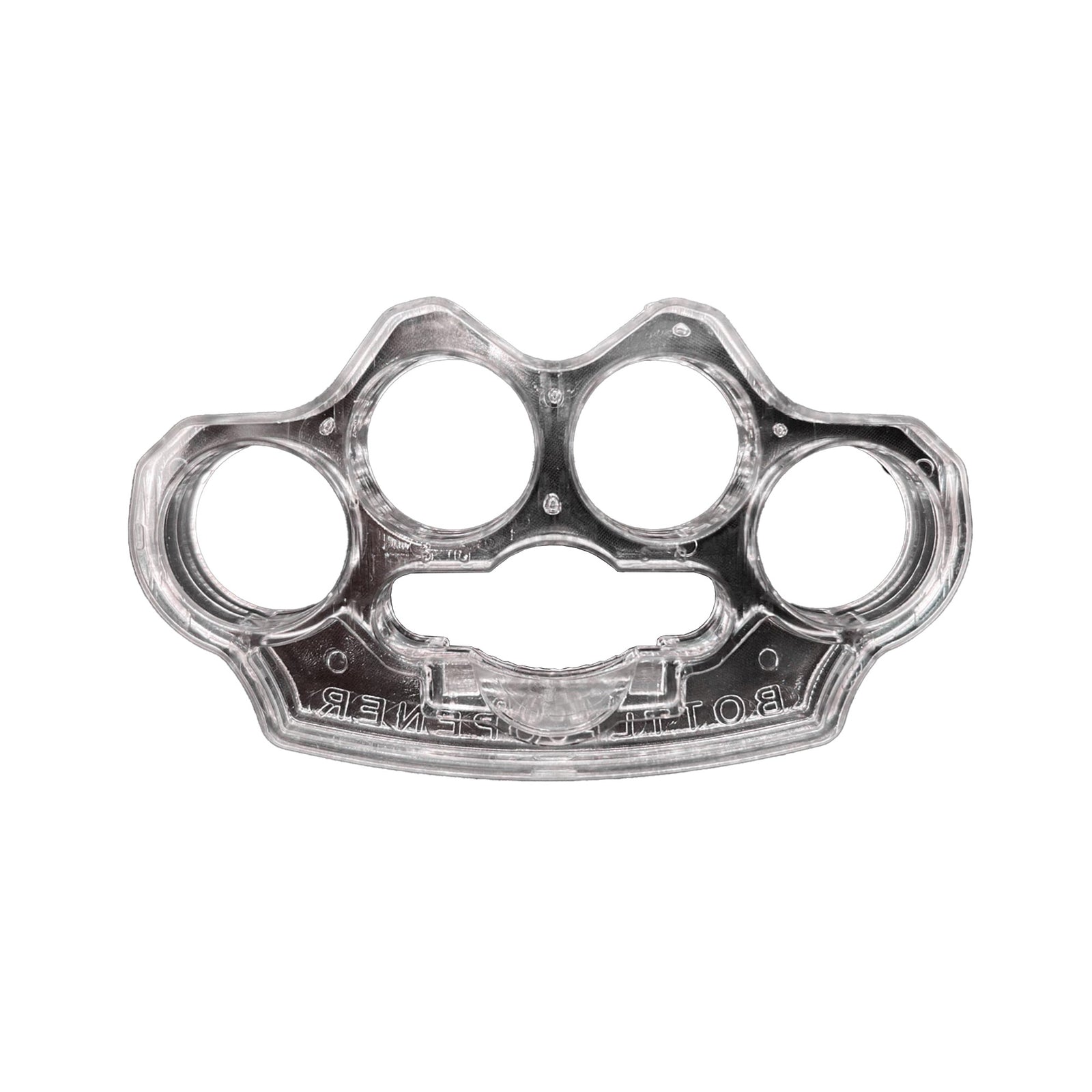 CBG PLASTIC KNUCKLES BTL OPNR CLEAR - American Ordnance