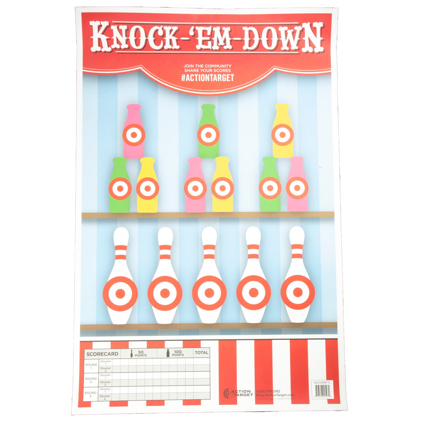 ACTION TGT KNOCKEM DOWN 100PK - American Ordnance