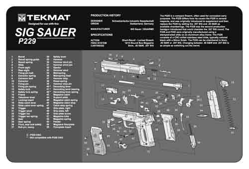 11"x17" SIG SAUER 229 PISTOLTEKMAT ARMORERS BENCH MAT - American Ordnance