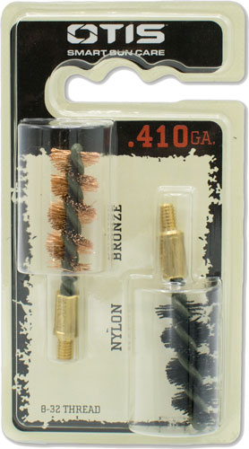 1-NYLON 1-BRONZE 8-32MM THREADOTIS BORE BRUSH .410 2-PACK - American Ordnance