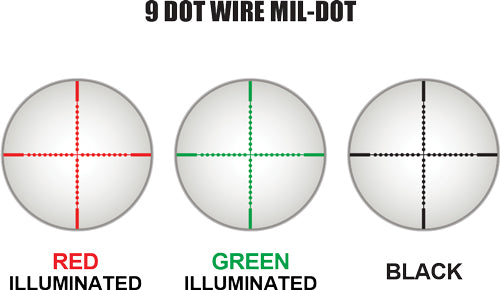 36 COLOR ILLUMINATED MIL-DOTUTG SCOPE 3-9X40 1&quot; AO - American Ordnance