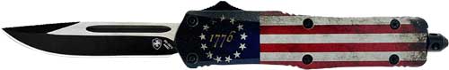 ROSS FLAG 3.5" BLACK DROP PNTTEMPLAR KNIFE LARGE OTF BETSY - American Ordnance