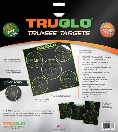 5 BULL 12-PACKTRUGLO TRU-SEE REACTIVE TARGET - American Ordnance