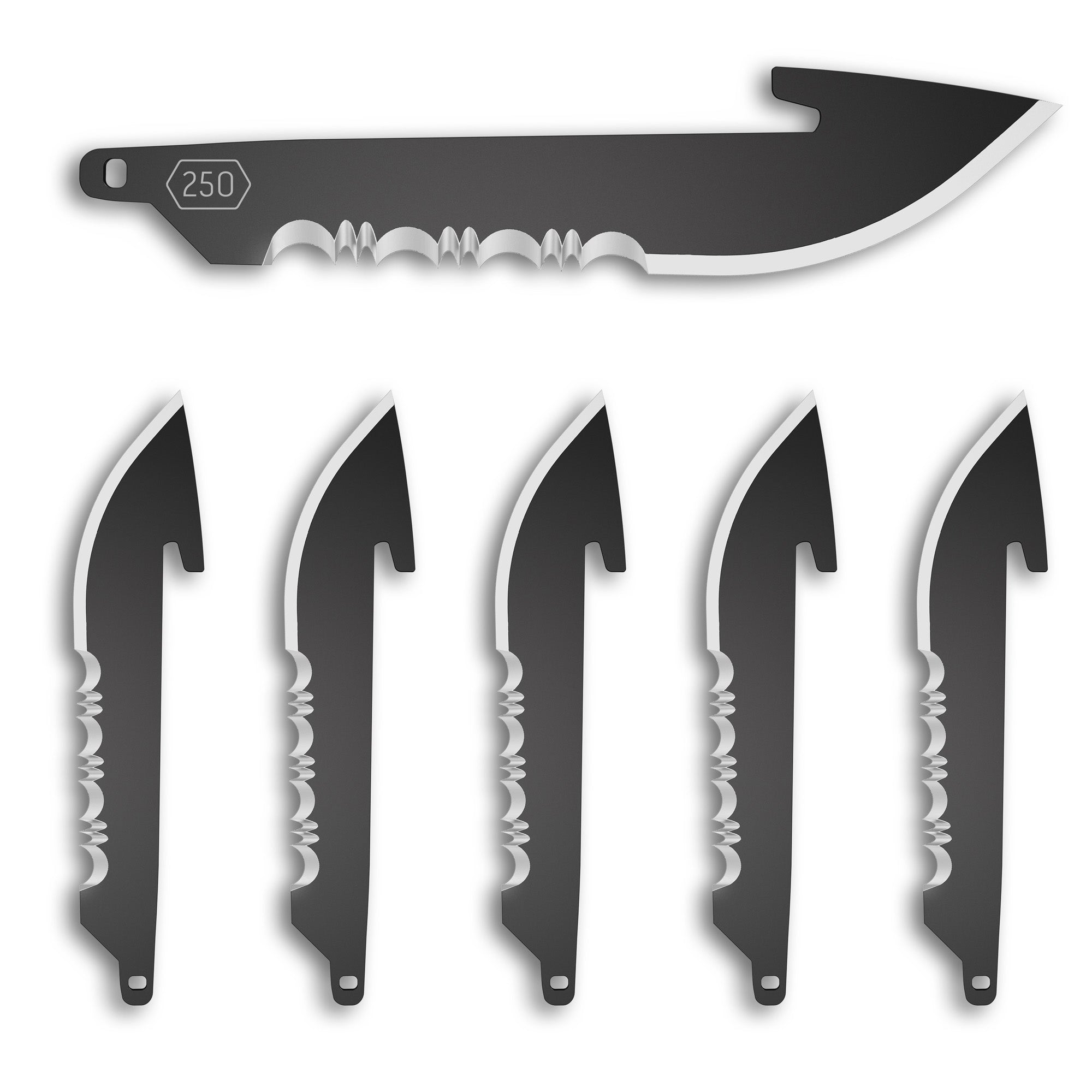 OD EDGE DROP-PT 2.5" SRTD BLADE 6PK - American Ordnance