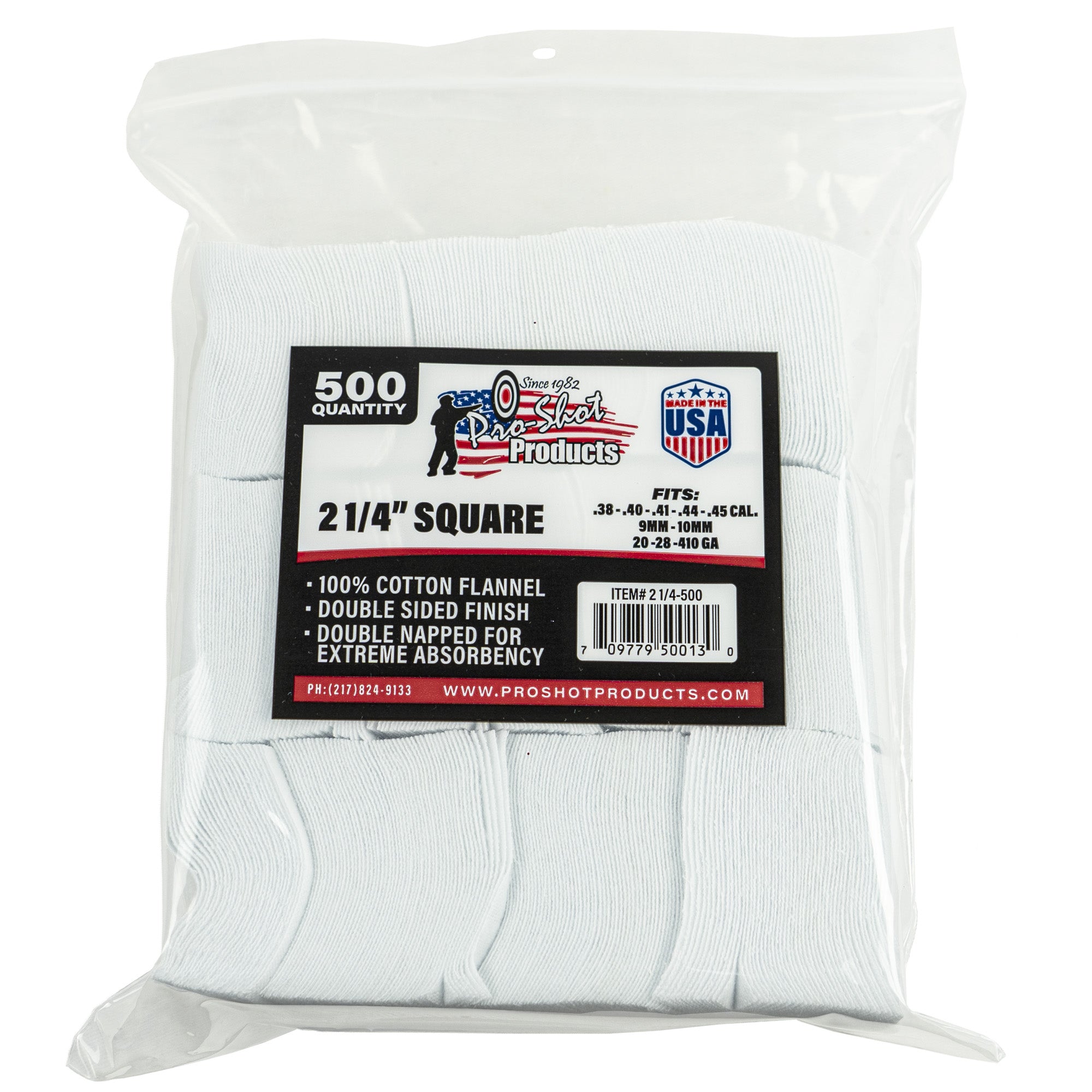 PRO-SHOT PATCH .38-.45CAL 2 1/4" 500 - American Ordnance