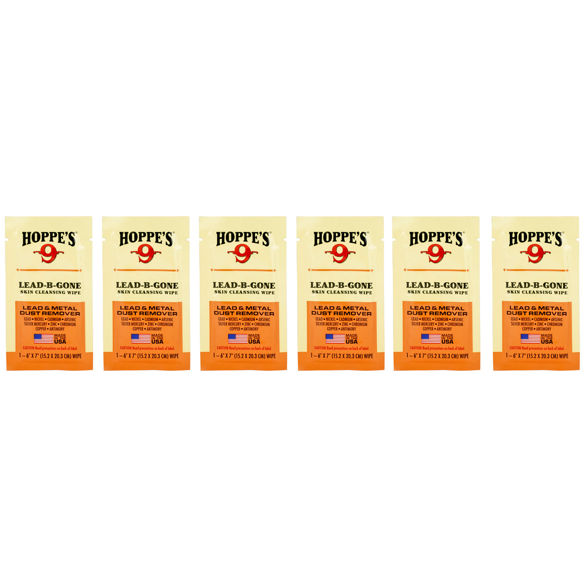 HOPPES LEAD BE GONE WIPE 6 COUNT - American Ordnance