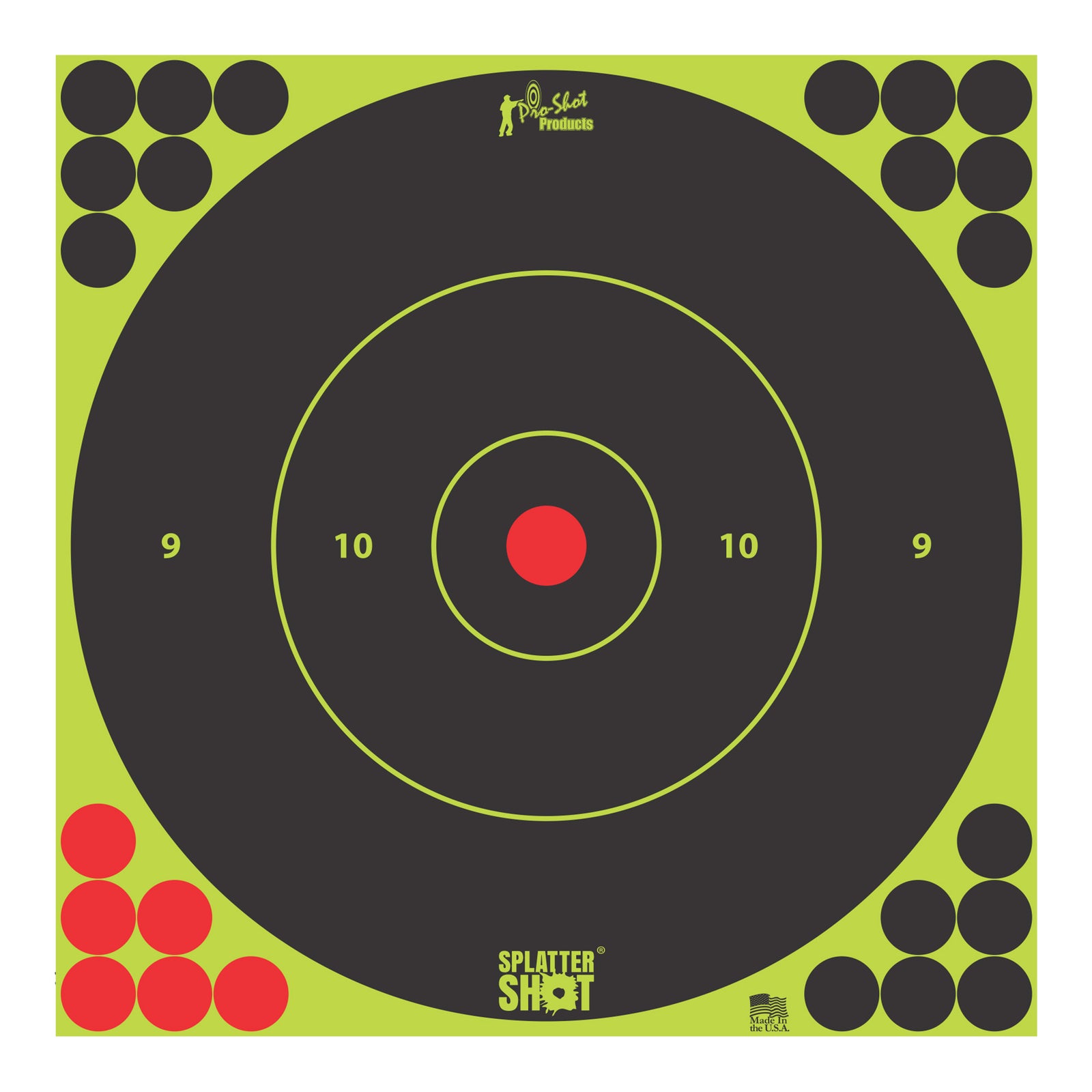 PRO-SHOT TARGET 12" GRN BULLSEYE 5PK - American Ordnance