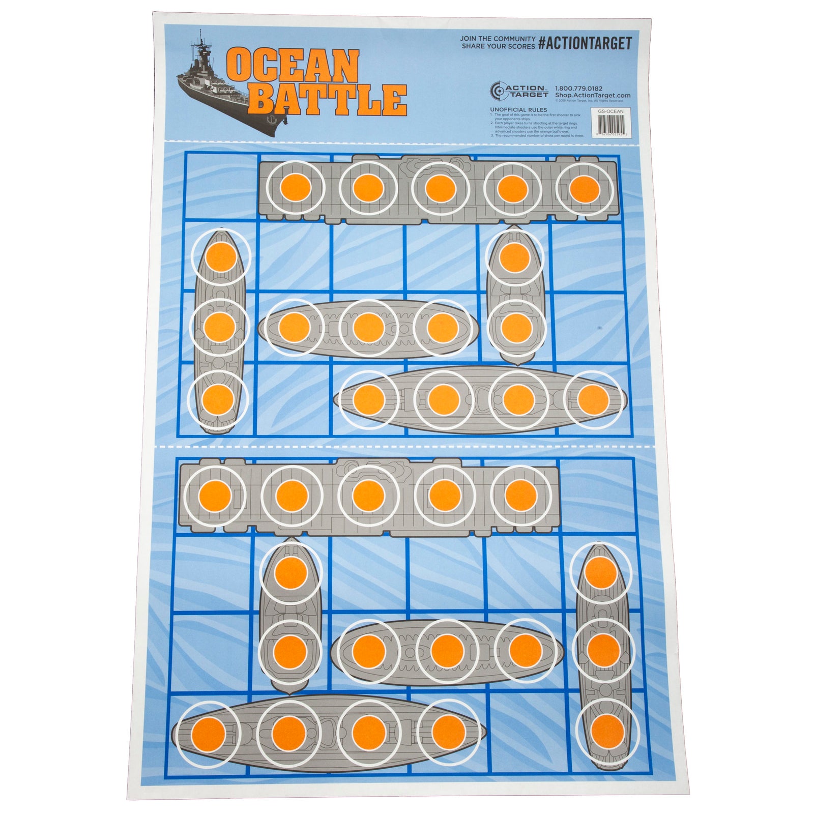 ACTION TGT OCEAN BATTLE 100PK - American Ordnance