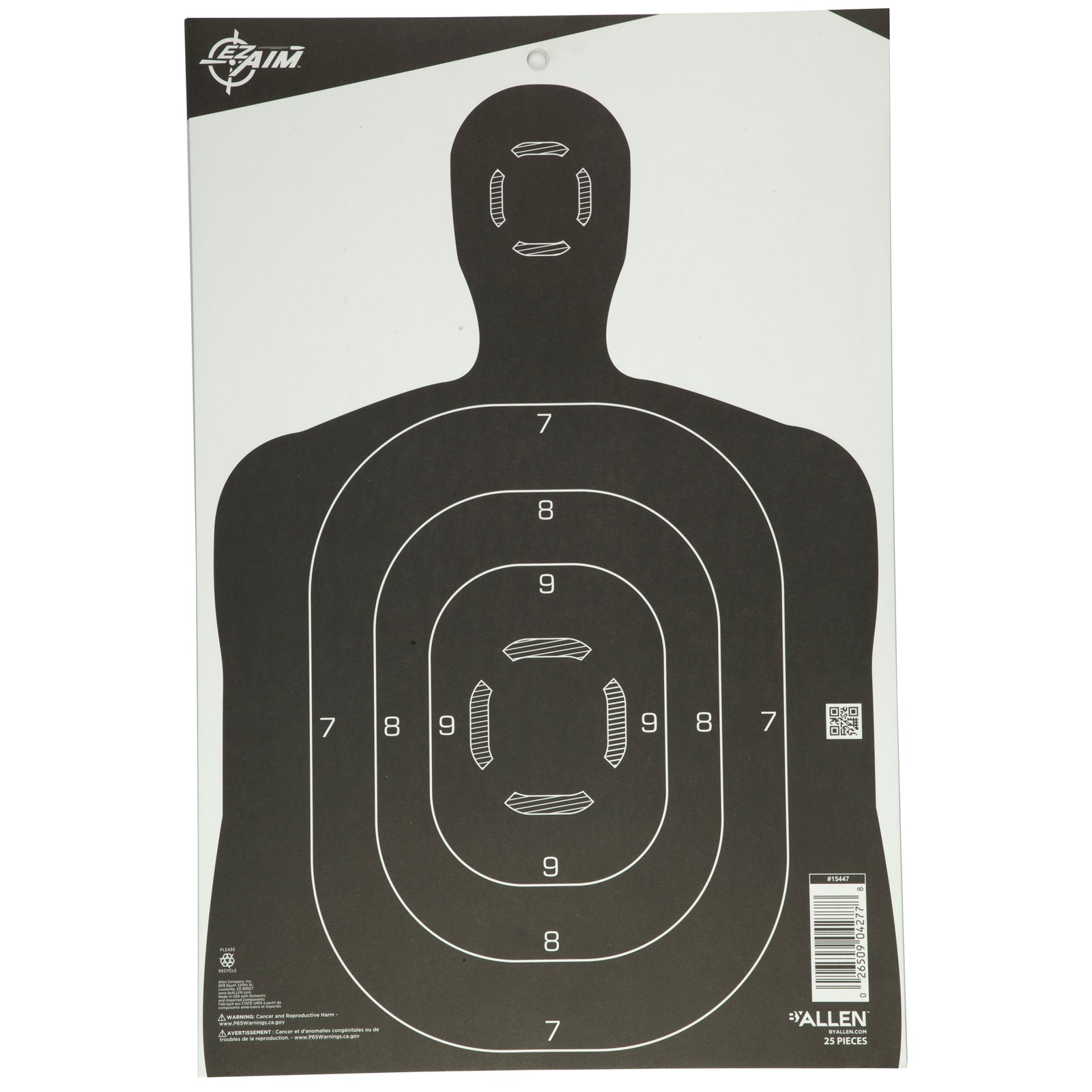 ALLEN EZ AIM SILHOUETTE 12X18 25PK - American Ordnance
