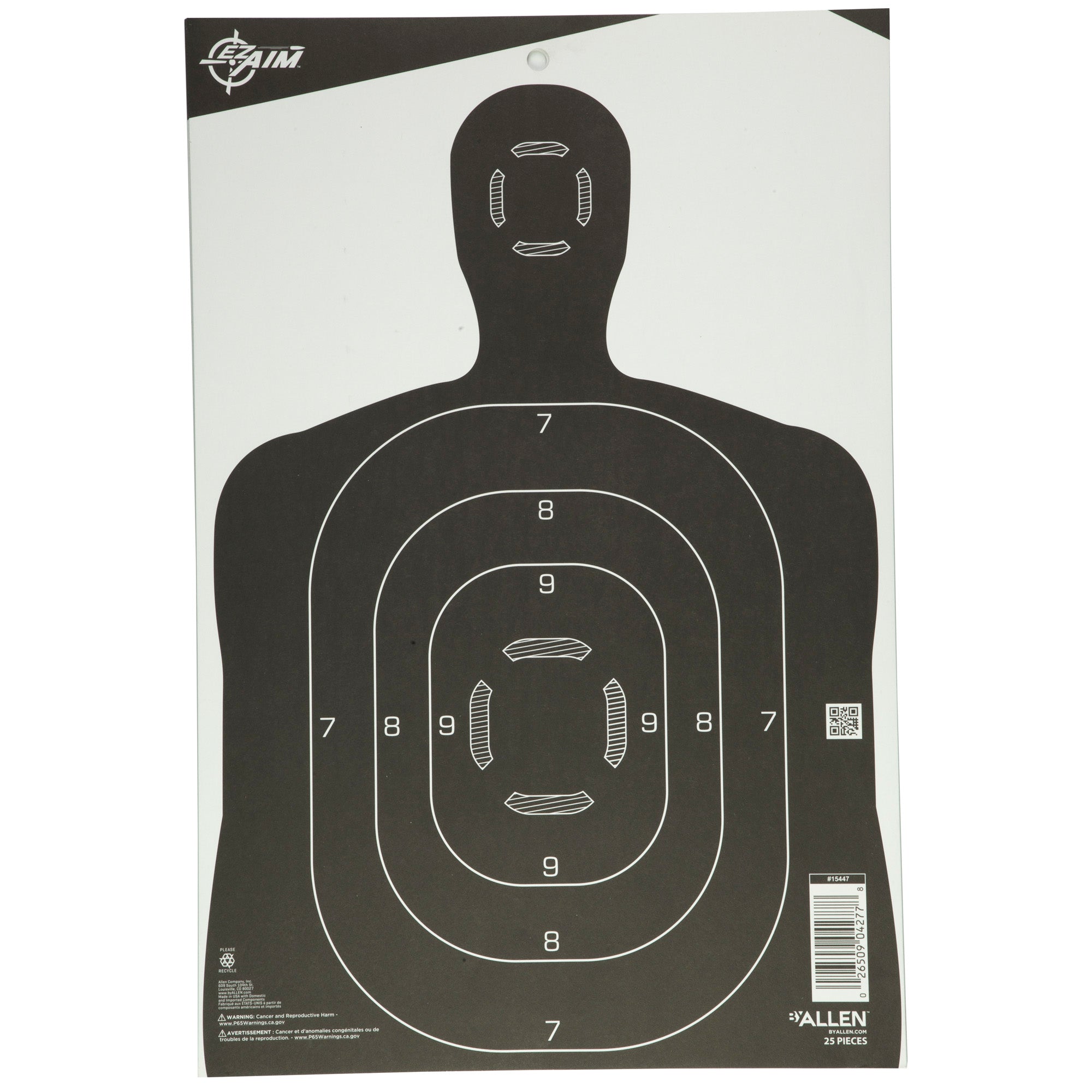 ALLEN EZ AIM SILHOUETTE 12X18 25PK - American Ordnance