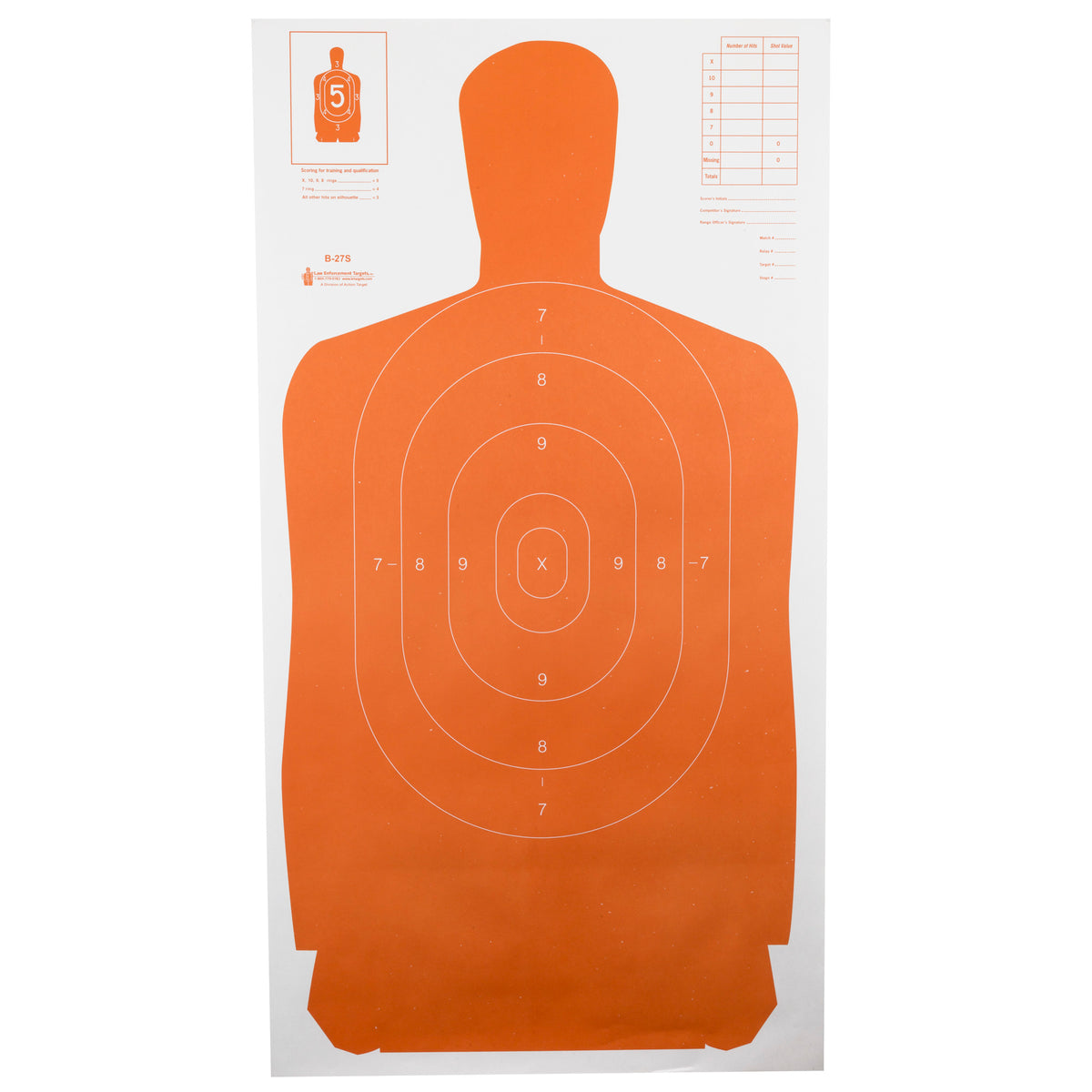 ACTION TGT B27S ORG 100PK - American Ordnance