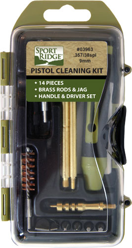 PISTOL 38/357/9MM 14PCSPORT RIDGE CLEANING KIT - American Ordnance