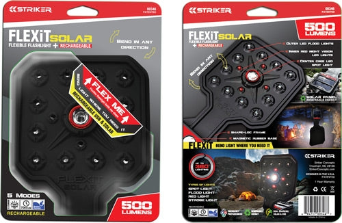 W/USB QUICK CHARGE PORT 5 MOD&lt;STRIKER FLEX-IT SOLAR FLASHLGT - American Ordnance