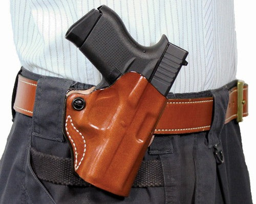 RH OWB LEATHER SIG P238 TAN<DESANTIS MINI SCABBARD HOLSTER - American Ordnance
