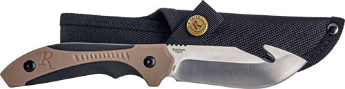 8" SKINNER W/GUT HOOK TAN/SS<REMINGTON CUTLERY SPORTSMAN - American Ordnance