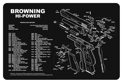11"x17" BROWNING HI-POWERTEKMAT ARMORERS BENCH MAT - American Ordnance