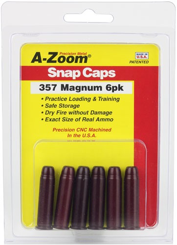 MAGNUM 6-PACKA-ZOOM METAL SNAP CAP .357 - American Ordnance