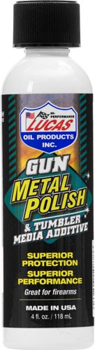 TUMBLER MEDIA ADDITIVE LIQUIDLUCAS OIL 4OZ GUN METAL POLISH - American Ordnance