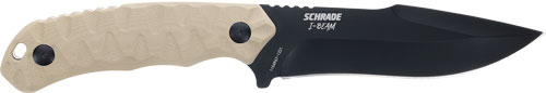 AUS-8 BLACK/FDE G10 HANDLESCHRADE KNIFE I-BEAM 5" FIXED - American Ordnance