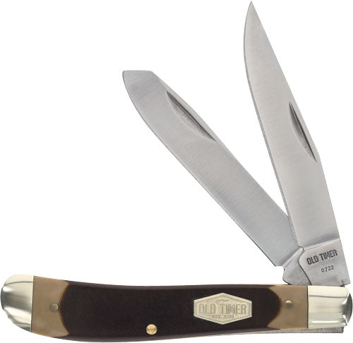 2-BLADE 3.1" S/S DELRINOLD TIMER KNIFE GUNSTOCK TRPPR - American Ordnance
