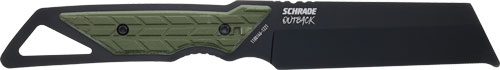 FIXED 3.6" BLACK/GREENSCHRADE KNIFE OUTBACK CLEAVER - American Ordnance