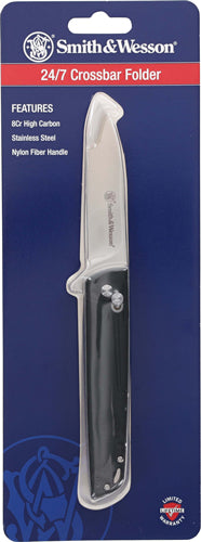 3.25" SS/BLACK GENTLEMAN CARRYS&W KNIFE 24/7 CROSSBAR FOLDER - American Ordnance