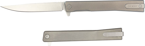 TITANIUM/SATIN STRAIGHTOCASO KNIVES SOLSTICE 3.5"FLDR - American Ordnance