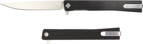 CARBON FIBER/SATIN STRAIGHTOCASO KNIVES SOLSTICE 3.5"FLDR - American Ordnance