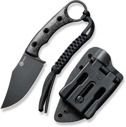 BLK BURLAP MICARTA/BLK STNWSHCIVIVI KNIFE MIDWATCH 3.39" - American Ordnance