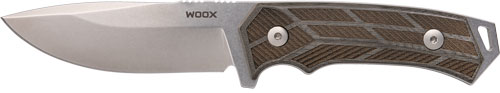 4.25" GREY MICARTA ENGRAVED!WOOX KNIFE ROCK 62 FIXED BLADE - American Ordnance