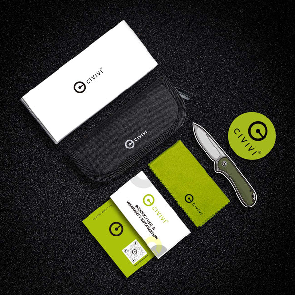 NATURAL G-10/STONEWASH BLADECIVIVI KNIFE BRAZEN 3.46" - American Ordnance