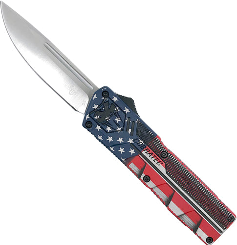 AMERICAN FLAG CRKTE 3.25" DPNTCOBRATEC LIGHTWEIGHT OTF - American Ordnance