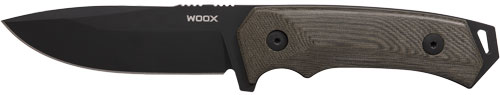 4.25" BLACK MICARTA PLAIN HND!WOOX KNIFE ROCK 62 FIXED BLADE - American Ordnance