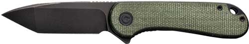 GREEN MICARTA/BLACK D2 LNR LCKCIVIVI KNIFE ELEMENTUM 2.96" - American Ordnance
