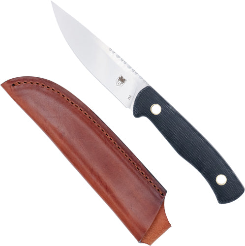 BLACK D2 W/LEATHER SHEATHCOBRATEC KOONSMAN 4" FIXED BLD - American Ordnance