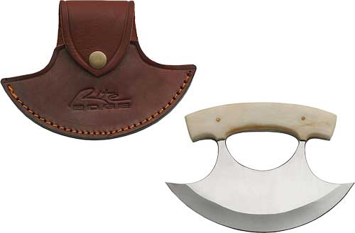 ULU W/LEATHER SHEATHSZCO RITE EDGE 6" BONE HANDLE - American Ordnance