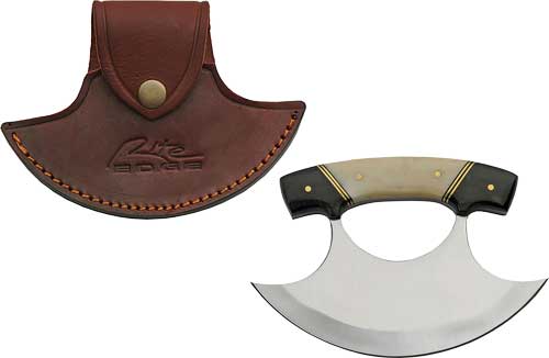 HANDLE ULU W/LEATHER SHEATHSZCO RITE EDGE 6" HORN & BONE - American Ordnance