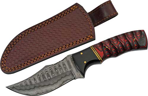 /TWISTED WOOD DAMASCUS W/SHTHSZCO RITE EDGE 4" BUFFALO HORN - American Ordnance
