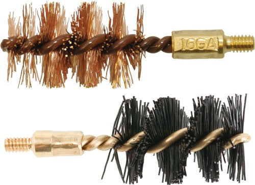 1-NYLON 1-BRONZE 8-32MM THREADOTIS BORE BRUSH .16 GA 2-PACK - American Ordnance