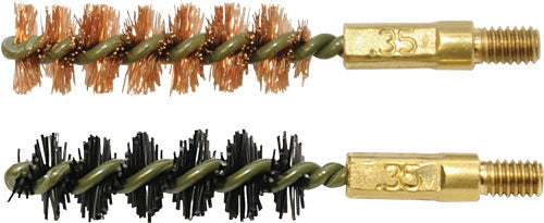 1-NYLON 1-BRONZE 8-32 THREADOTIS BORE BRUSH .35 CAL 2-PK - American Ordnance