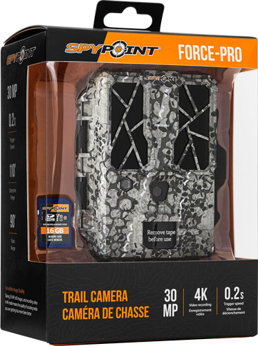 SOLAR 4K 30MP CAMO W/16GB CRD<SPYPOINT TRAIL CAM FORCE PRO - American Ordnance