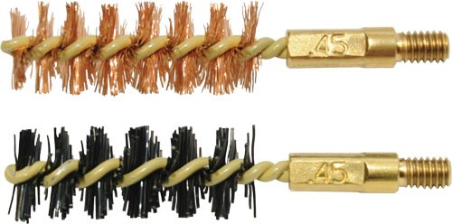 1-NYLON 1-BRONZE 8-32 THREADOTIS BORE BRUSH .45 CAL 2-PK - American Ordnance