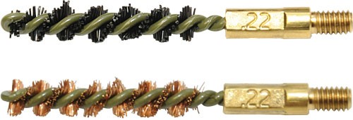 1-NYLON 1-BRONZE 8-32 THREADOTIS BORE BRUSH .22 CAL 2-PK - American Ordnance