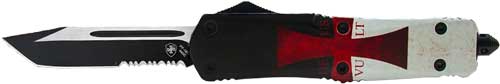 FLAG 3.5" BLK TANTO SERRATEDTEMPLAR KNIFE LARGE OTF TEMPLR - American Ordnance