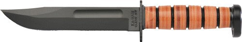 BLADE W/ LEATHER SHEATHKA-BAR DOG'S HEAD UTILITY 7" - American Ordnance